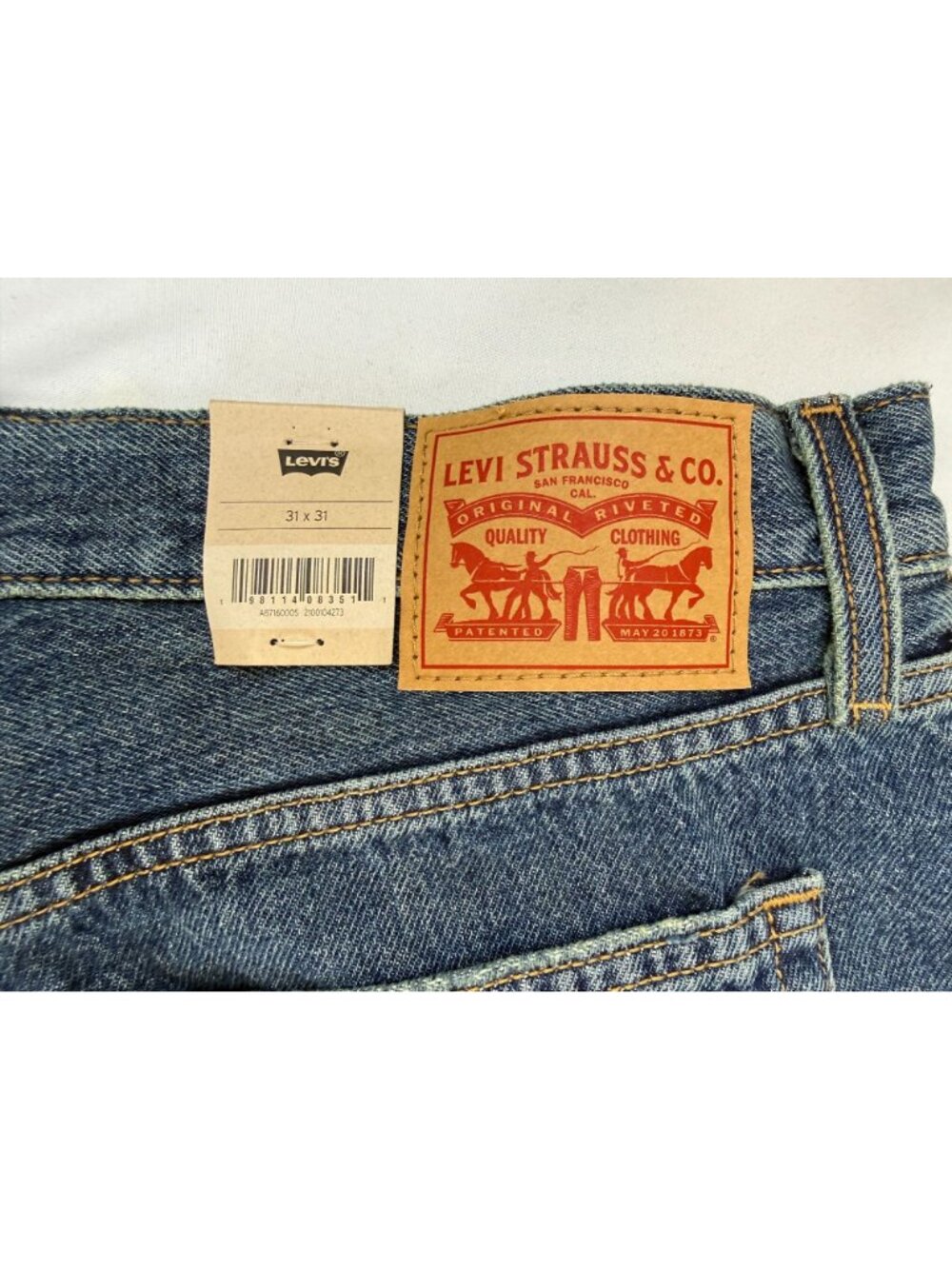 NWT Levis 94 Baggy Bootcut Jeans Womens 31 Blue Denim Mid Rise Irregular 31 Inse - Picture 4 of 13